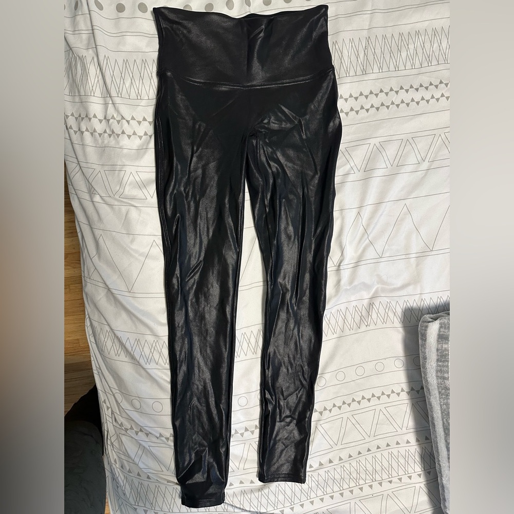 Spanx faux leather leggings large